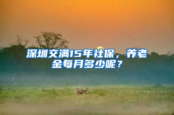 深圳交满15年社保，养老金每月多少呢？