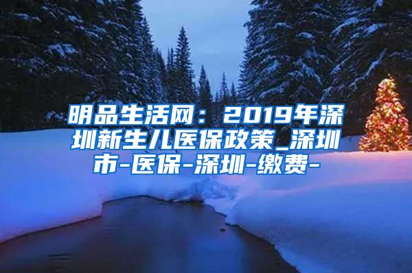 明品生活网：2019年深圳新生儿医保政策_深圳市-医保-深圳-缴费-