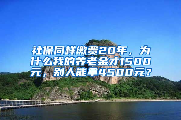 社保同样缴费20年，为什么我的养老金才1500元，别人能拿4500元？