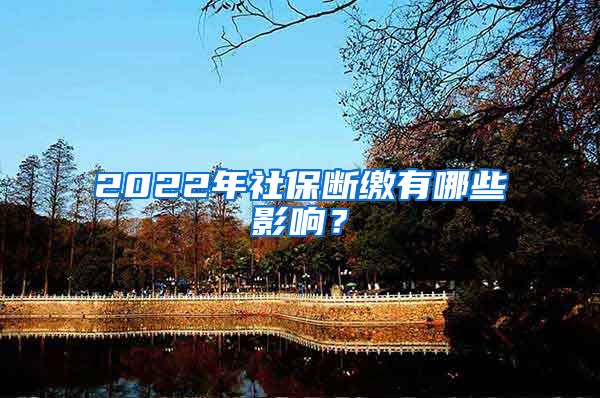 2022年社保断缴有哪些影响？