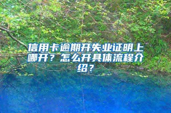 信用卡逾期开失业证明上哪开？怎么开具体流程介绍？