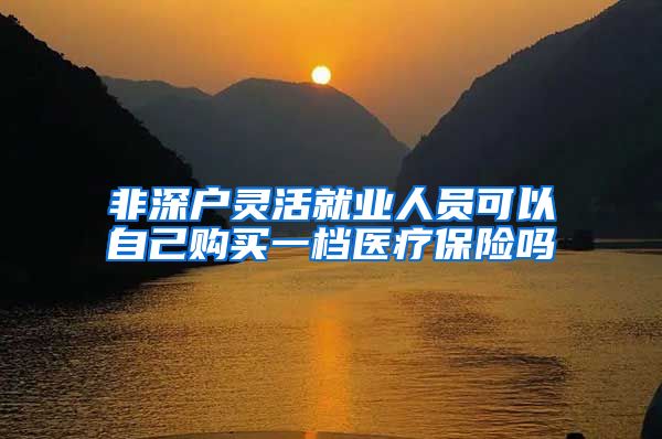 非深户灵活就业人员可以自己购买一档医疗保险吗