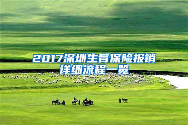 2017深圳生育保险报销详细流程一览