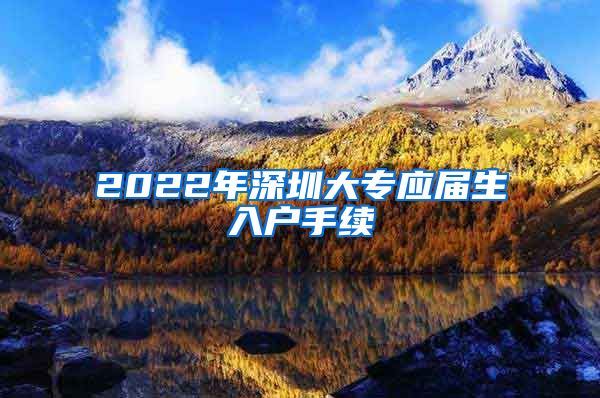 2022年深圳大专应届生入户手续