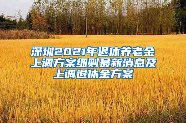 深圳2021年退休养老金上调方案细则最新消息及上调退休金方案