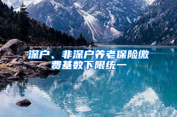 深户、非深户养老保险缴费基数下限统一