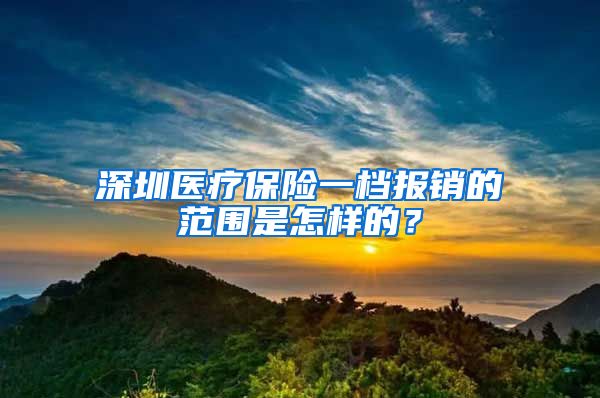 深圳医疗保险一档报销的范围是怎样的？