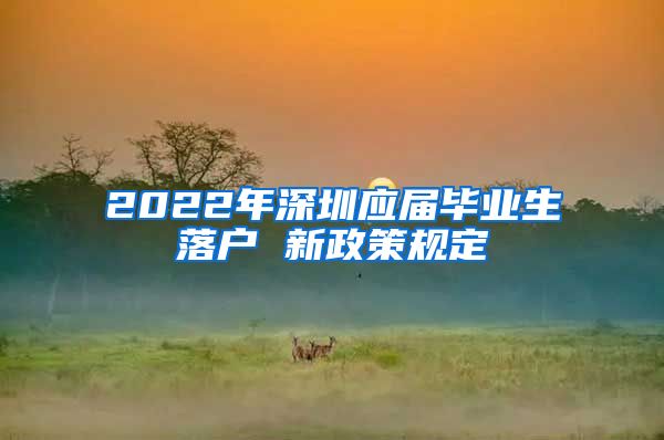 2022年深圳应届毕业生落户 新政策规定