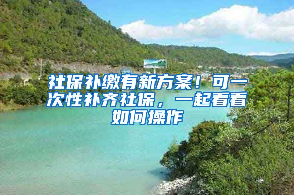 社保补缴有新方案！可一次性补齐社保，一起看看如何操作