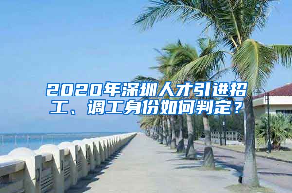 2020年深圳人才引进招工、调工身份如何判定？