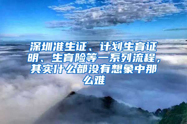 深圳准生证、计划生育证明、生育险等一系列流程，其实什么都没有想象中那么难