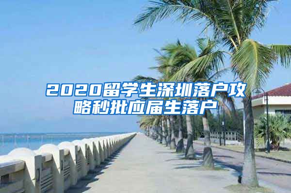 2020留学生深圳落户攻略秒批应届生落户