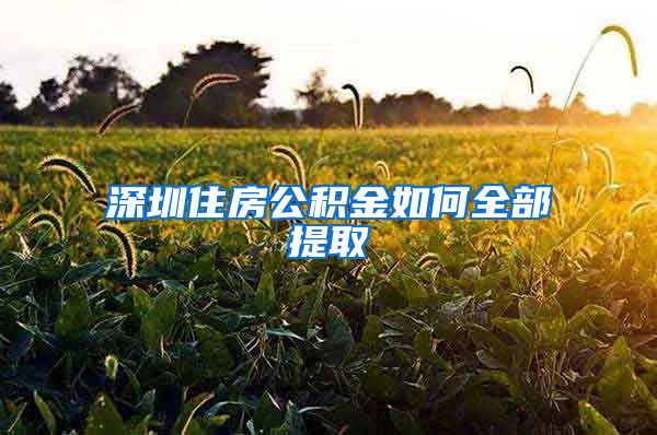 深圳住房公积金如何全部提取