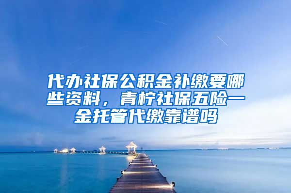 代办社保公积金补缴要哪些资料，青柠社保五险一金托管代缴靠谱吗