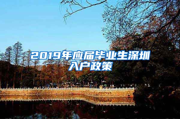 2019年应届毕业生深圳入户政策