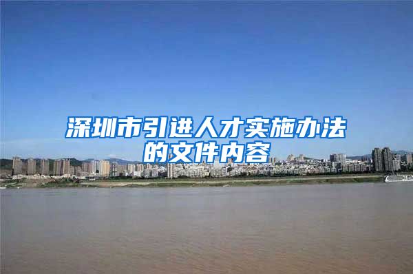 深圳市引进人才实施办法的文件内容