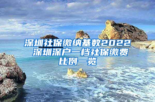 深圳社保缴纳基数2022 深圳深户一档社保缴费比例一览