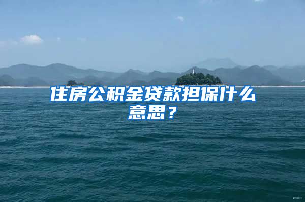 住房公积金贷款担保什么意思？