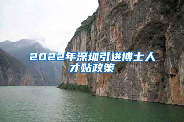 2022年深圳引进博士人才贴政策