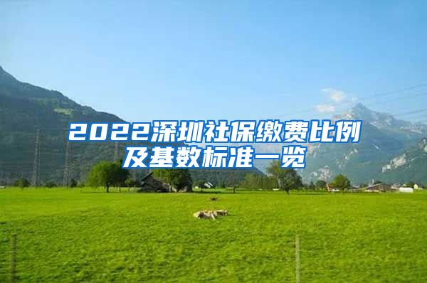 2022深圳社保缴费比例及基数标准一览