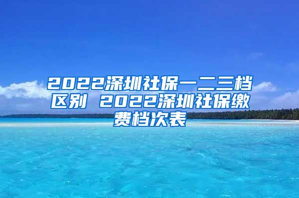 2022深圳社保一二三档区别 2022深圳社保缴费档次表