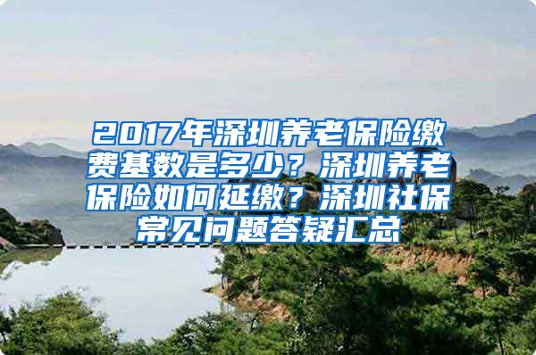 2017年深圳养老保险缴费基数是多少？深圳养老保险如何延缴？深圳社保常见问题答疑汇总