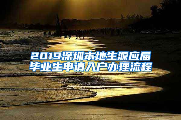 2019深圳本地生源应届毕业生申请入户办理流程