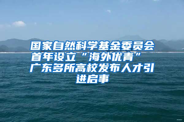 国家自然科学基金委员会首年设立“海外优青” 广东多所高校发布人才引进启事