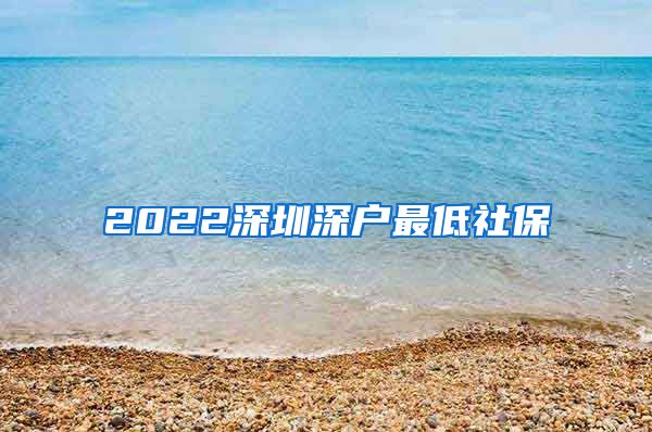 2022深圳深户最低社保