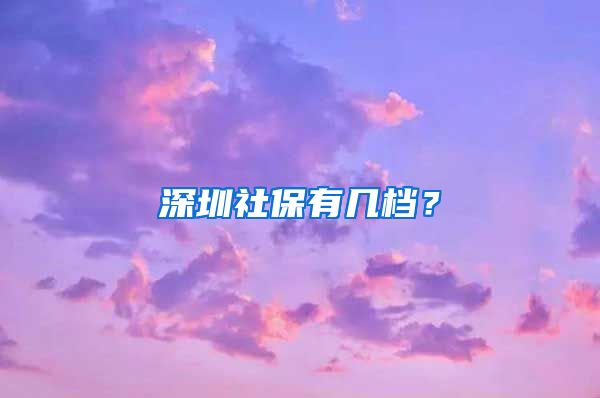 深圳社保有几档？