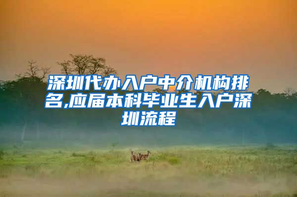 深圳代办入户中介机构排名,应届本科毕业生入户深圳流程