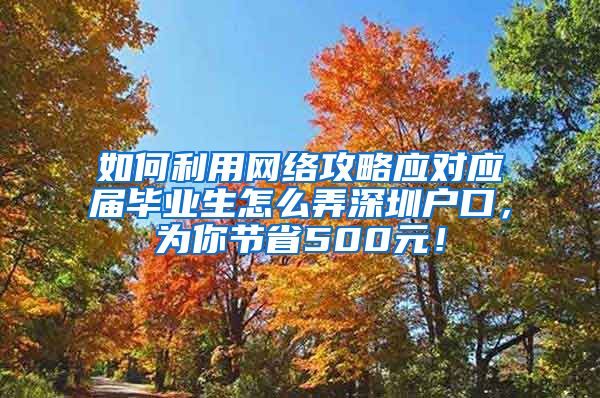 如何利用网络攻略应对应届毕业生怎么弄深圳户口，为你节省500元！