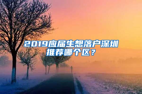 2019应届生想落户深圳推荐哪个区？