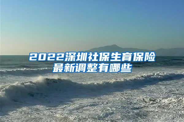 2022深圳社保生育保险最新调整有哪些