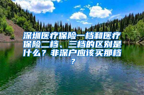 深圳医疗保险一档和医疗保险二档、三档的区别是什么？非深户应该买那档？