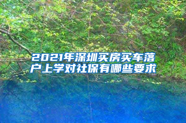 2021年深圳买房买车落户上学对社保有哪些要求