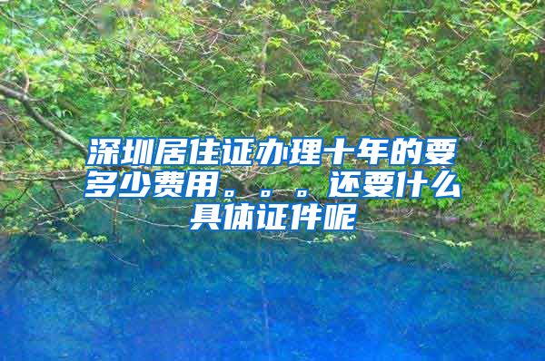 深圳居住证办理十年的要多少费用。。。还要什么具体证件呢