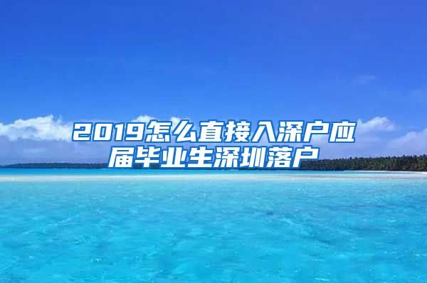 2019怎么直接入深户应届毕业生深圳落户