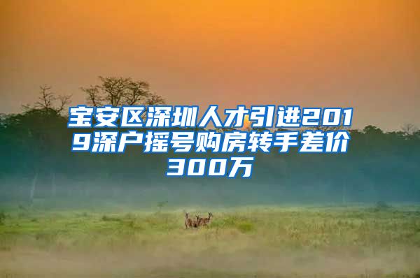 宝安区深圳人才引进2019深户摇号购房转手差价300万