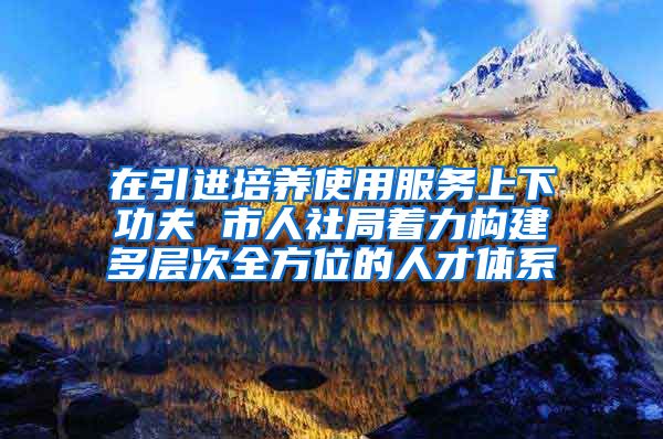 在引进培养使用服务上下功夫 市人社局着力构建多层次全方位的人才体系