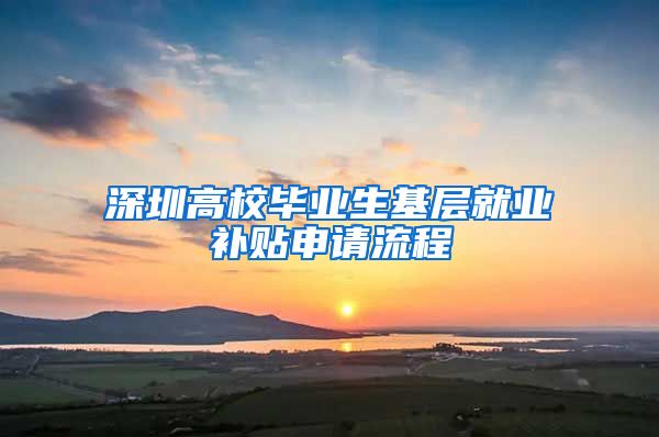 深圳高校毕业生基层就业补贴申请流程