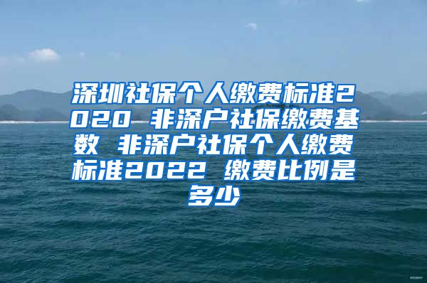 深圳社保个人缴费标准2020 非深户社保缴费基数 非深户社保个人缴费标准2022 缴费比例是多少