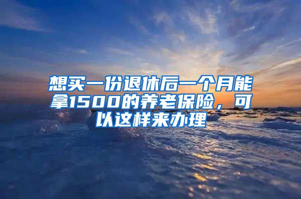 想买一份退休后一个月能拿1500的养老保险，可以这样来办理