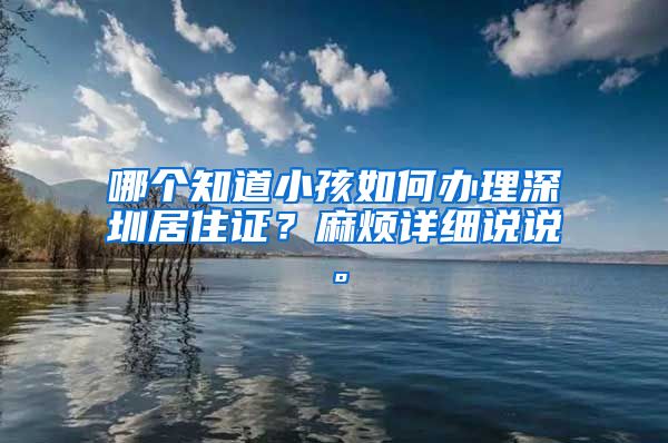 哪个知道小孩如何办理深圳居住证？麻烦详细说说。