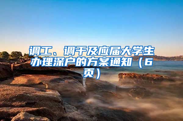 调工、调干及应届大学生办理深户的方案通知（6页）