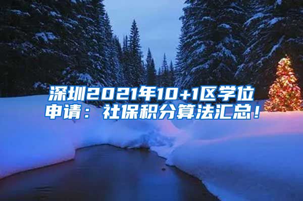 深圳2021年10+1区学位申请：社保积分算法汇总！