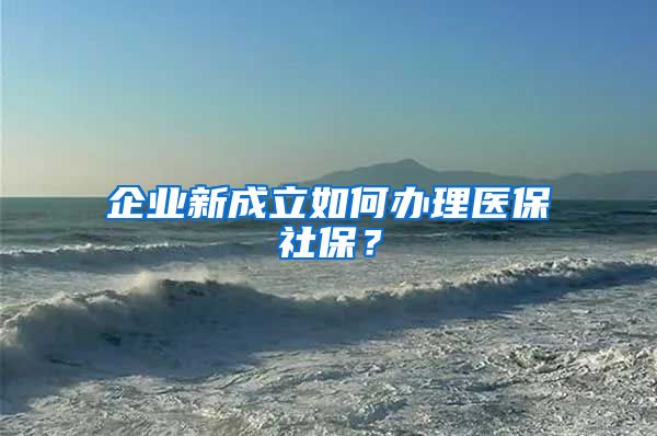 企业新成立如何办理医保社保？