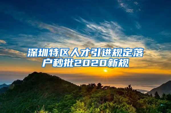 深圳特区人才引进规定落户秒批2020新规