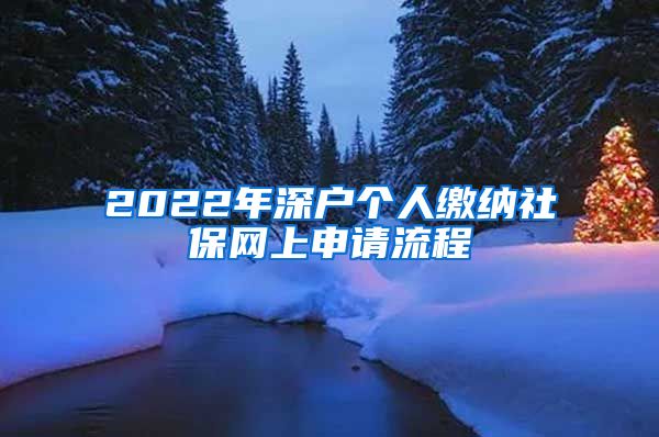 2022年深户个人缴纳社保网上申请流程