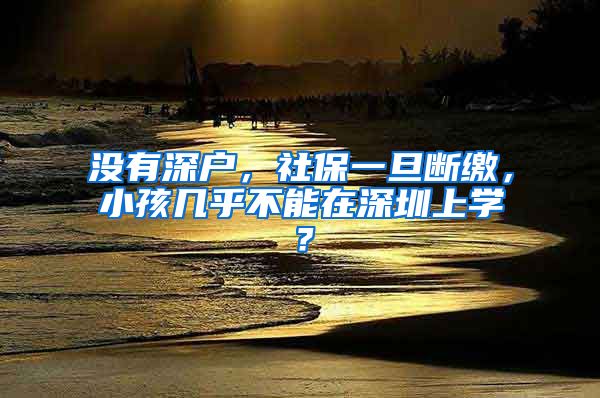 没有深户，社保一旦断缴，小孩几乎不能在深圳上学？